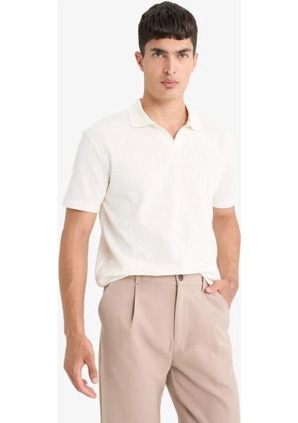 Glamira Regular Fit Polo Yaka Waffle Dokulu Kumaş Kısa Kollu Tişört F0315AX25AU